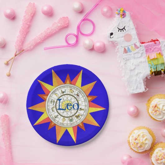 Teller, Astrologie Blue Star Pappteller (Party)