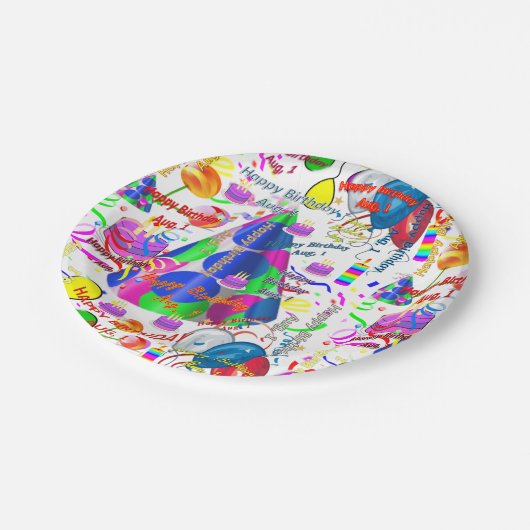 Teller August, 1 Geburtstag (Schrägansicht)