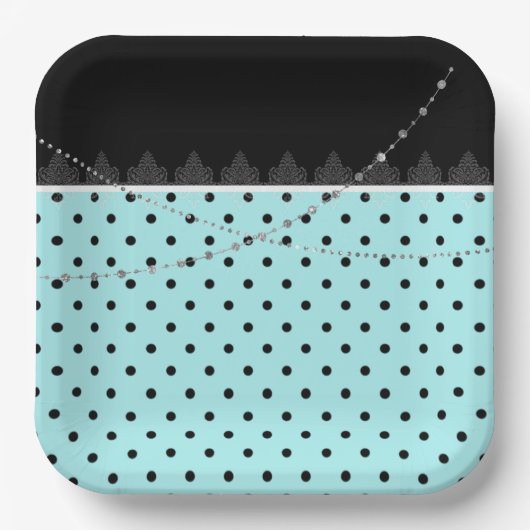 Teller aus blauem und schwarzem Streifen (Vorderseite)