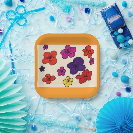 Teller aus Blumenpapier (Party)