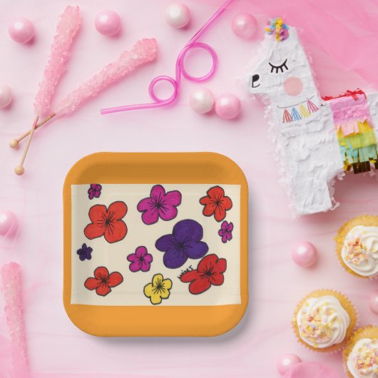 Teller aus Blumenpapier (Party)