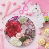 Teller aus Blumenpapier mit Rose und Hydrangen (Party)