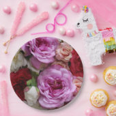 Teller aus Blumenpapier mit Rose und Pfannkuchen (Party)