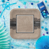 Teller aus Burlap-, Leinen- und Spitzenpapier (Party)