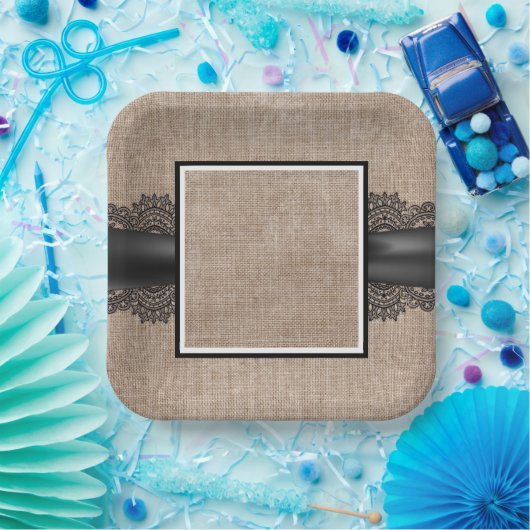 Teller aus Burlap-, Leinen- und Spitzenpapier (Party)