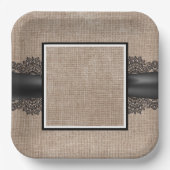 Teller aus Burlap-, Leinen- und Spitzenpapier (Vorderseite)