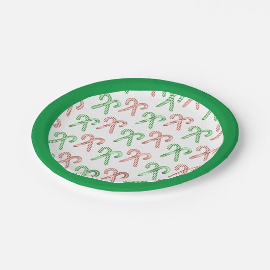 Teller aus Candy Cane/Pfefferminzpapier (Schrägansicht)