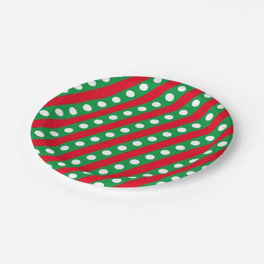 Teller aus Candy Stripe & Polka Dot Paper (grün) (Schrägansicht)