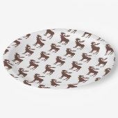 Teller aus dem einfachen, braunen Elchmusterpapier (Schrägansicht)