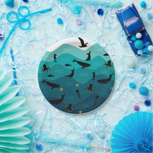Teller aus dem Meerestierpapier (Party)