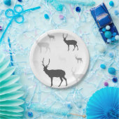 Teller aus dem Schwarz-Weiß-Silhouette (Party)