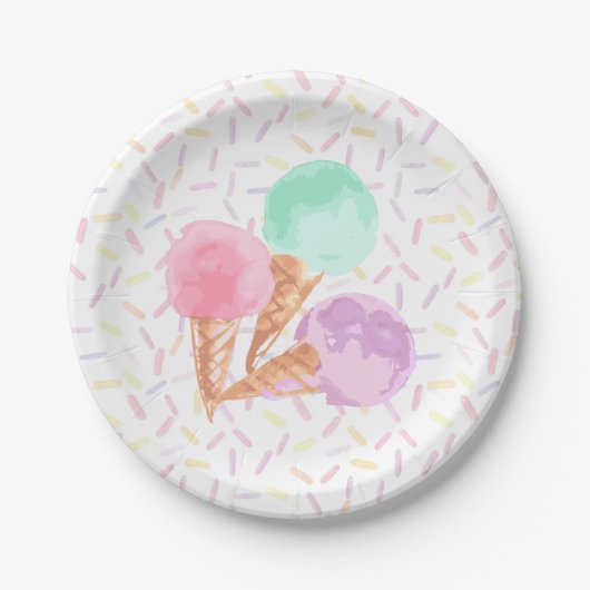Teller aus Eiskrem-Party (Vorderseite)