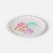 Teller aus Eiskrem-Party (Schrägansicht)