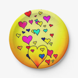 Teller aus farbenfrohen Herz