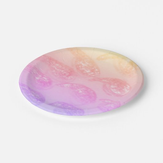 Teller aus Farbpapier (Schrägansicht)