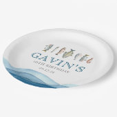 Teller aus Fischpapier, Geburtstagsdekorationen (Schrägansicht)