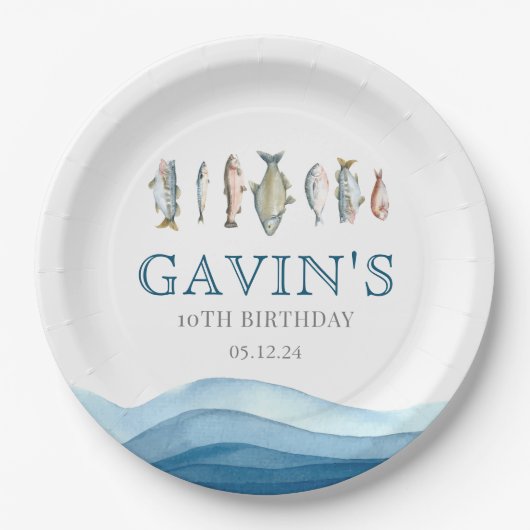 Teller aus Fischpapier, Geburtstagsdekorationen (Vorderseite)