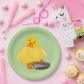 Teller aus gelbem Entkörnungspapier - Farbe - Text (Party)