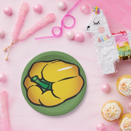 Teller aus gelbem Pfefferpapier (Party)