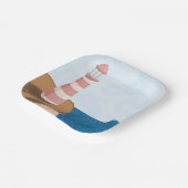 Teller aus gestreiftem Leuchtturm (Gewinkelt)