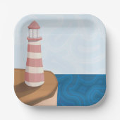 Teller aus gestreiftem Leuchtturm (Vorderseite)