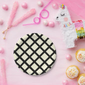 Teller aus Gitterpapier (Creme & Black) (Party)