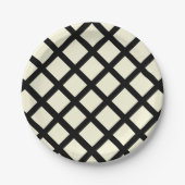 Teller aus Gitterpapier (Creme & Black) (Vorderseite)