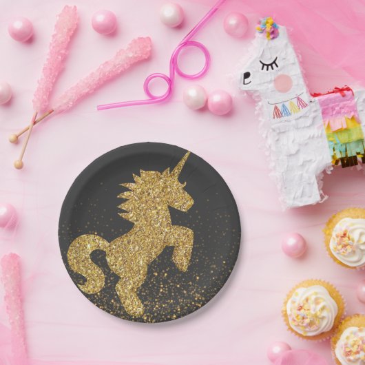 Teller aus Gold und Schwarz (Party)