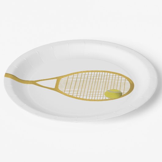 Teller aus Gold und Weiß (Schrägansicht)