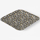 Teller aus Gold, Weiß und Schwarz-Leopard (Gewinkelt)