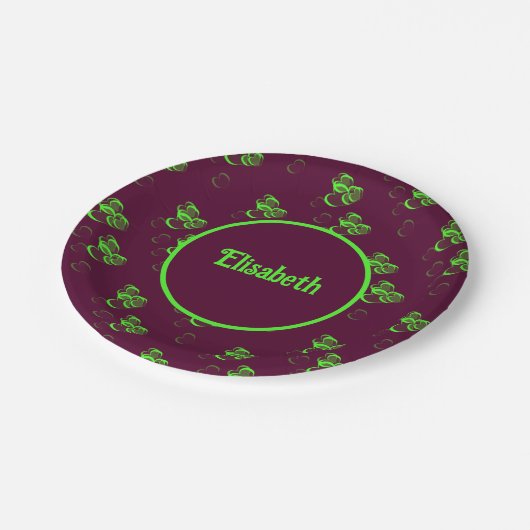 Teller aus grünem Herzen (Schrägansicht)