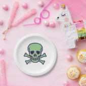 Teller aus grünem Skull (Party)