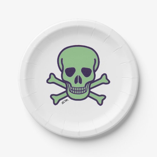 Teller aus grünem Skull (Vorderseite)