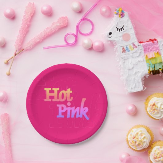 Teller aus heiß rosa Papier (Party)
