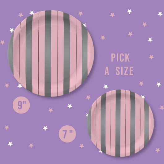 Teller aus hübschem, grauem und rosa gestrichenem 