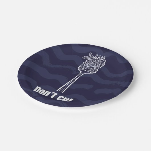 Teller aus Karton - Don't Cut - Humor Spaghetti (Schrägansicht)