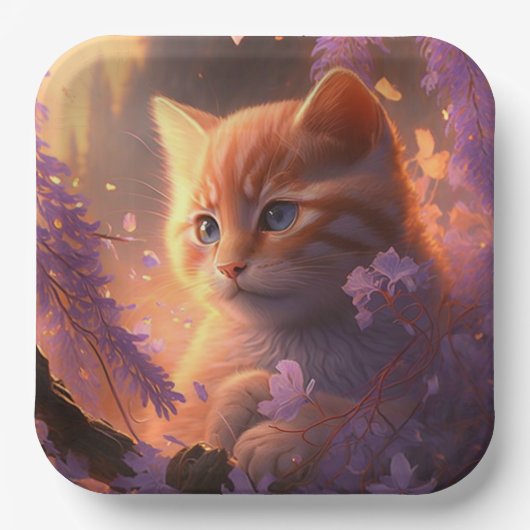 Teller aus Katzenpappe (Vorderseite)