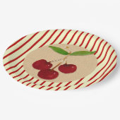 Teller aus Kirschen und Streifen (Schrägansicht)