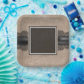 Teller aus Leinen und Spitzen (Party)