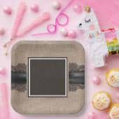 Teller aus Leinen und Spitzen (Party)