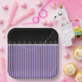 Teller aus lila- und schwarzem Streifen (Party)