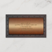 Teller aus Messingmonogramm aus Steampunk Visitenkarte (Rückseite)