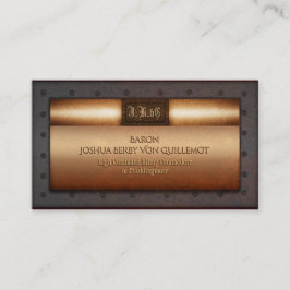 Teller aus Messingmonogramm aus Steampunk Visitenkarte