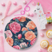 Teller aus niedlich rosa Blume (Party)