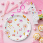 Teller aus niedlich rosa Blume (Party)