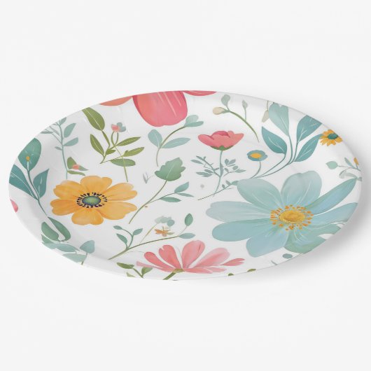 Teller aus niedlich rosa Blume (Schrägansicht)