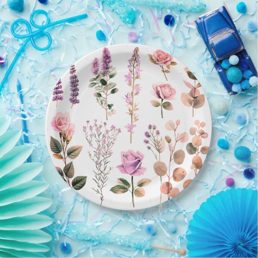 Teller aus niedlich rosa Blume (Party)