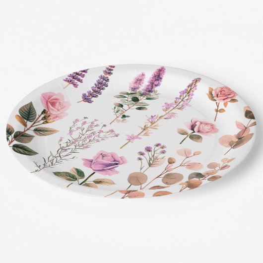 Teller aus niedlich rosa Blume (Schrägansicht)