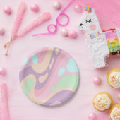 Teller aus Papier glücklich farbenfrohe Pastelle (Party)