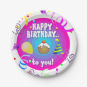 Teller aus Papier, ich freue mich auf Ihren Geburt (Vorderseite)